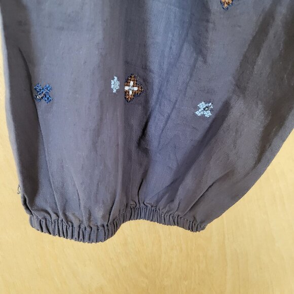 Lucky Brand Embroidered Popover Peasant Blouse Size Large - Picture 6 of 14